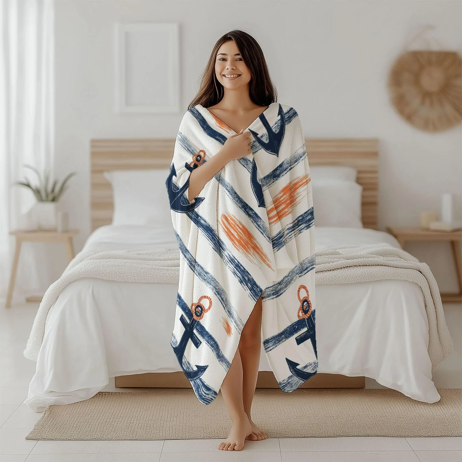 Покривало 3D Синій Фланелева 180 x 220 см, фото №5