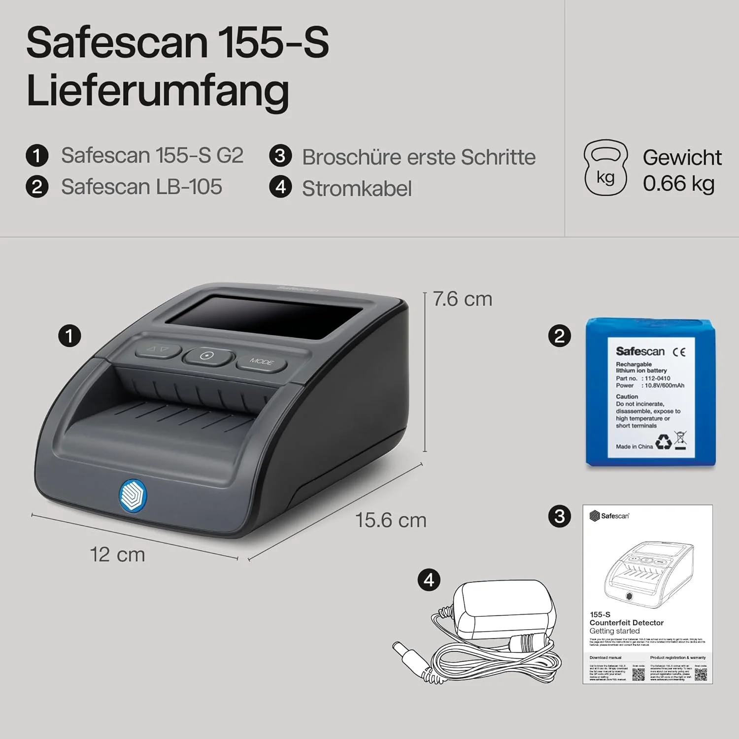 Детектор банкнот Safescan 155-SX EU валюта Чорний, фото №6 Детектор банкнот Safescan 155-SX EU валюта Чорний, фото №6