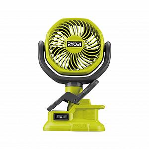 Вентилятор RYOBI 18 V RCF18-0 (кліпса, компактний та портативний, 2-рівневе регулювання, діаметр барабана 10 см, без акумулятора та зарядного пристрою, в коробці), зелений - Фото 1