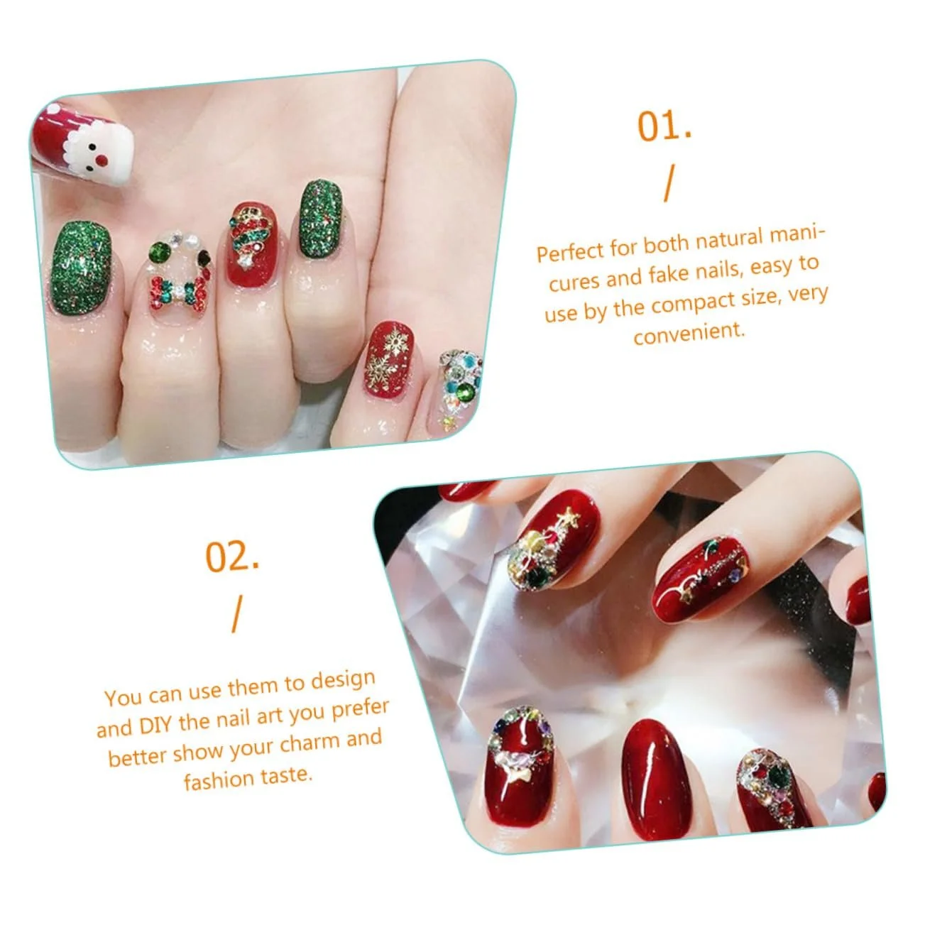 Украшения для ногтей Рождественская тематика 48 шт., фото №5