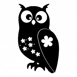 Наклейка на стіну kleb-Drauf® 1 Owl Декоративна для стін, скла, вікон, дверей та плитки Чорний - Матовий - Фото 1