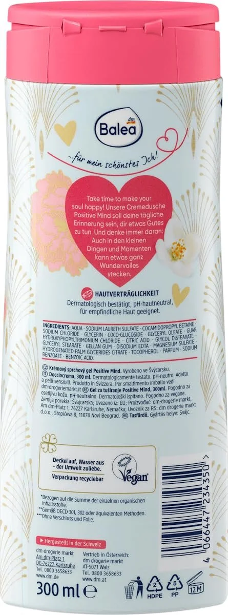 Набір Balea для догляду за шкірою: Денний крем Beauty Expert Anti-Ageing (50 мл) + Крем-гель для душу Positive Mind pH нейтральний (300 мл), фото №8