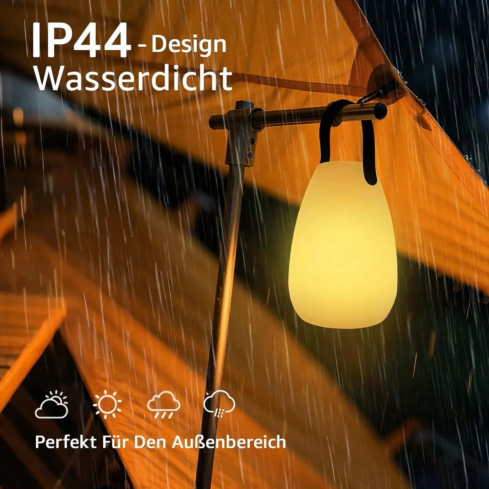 Настільна лампа LED Акумуляторна IP44 USB-C RGB 14 x 20 см 2 шт, фото №2