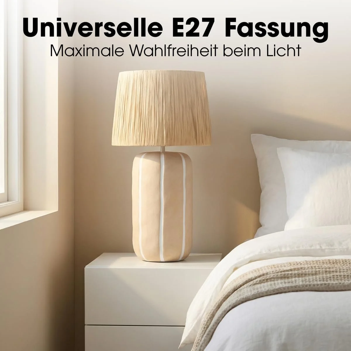 Настольная лампа MICA Decorations Denton керамическая металлическая бумажная 61 x 33 см Бежевая, фото №6