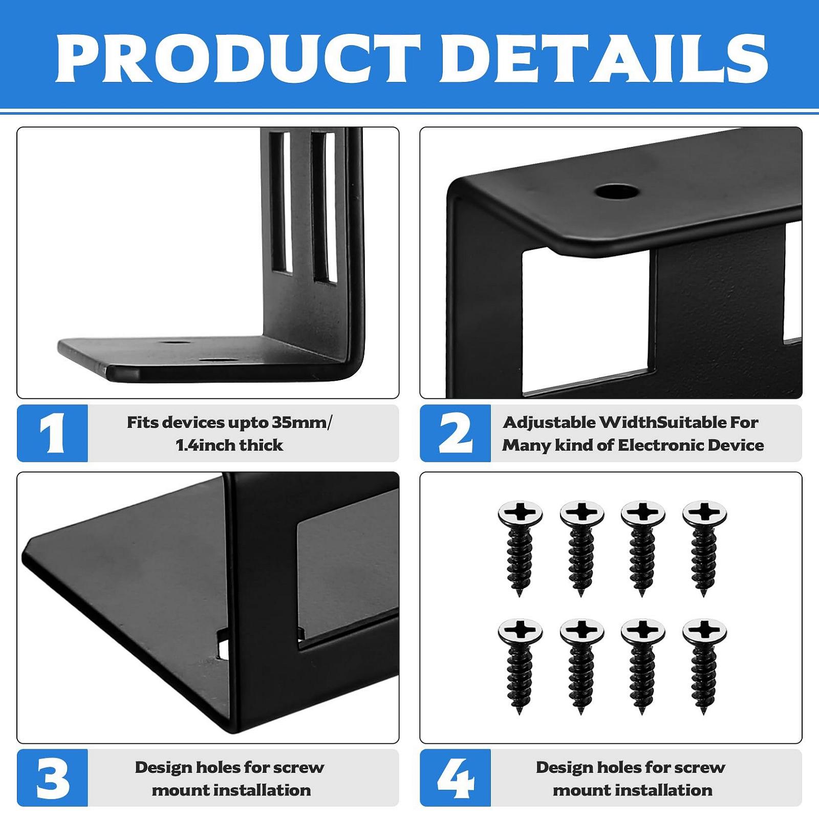 Держатель для ноутбука под стол (3 шт.) Noname до 35 мм, Черный, фото №3
