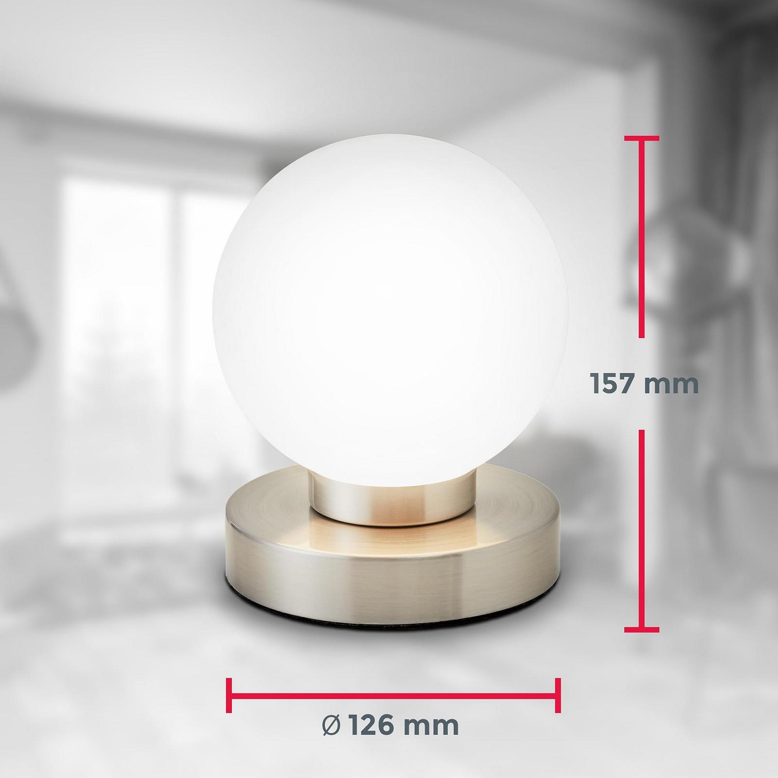 Настільна лампа B.K.Licht Touch Dimmable E14 12.6 x 15.7 см Matte Nickel White, фото №6