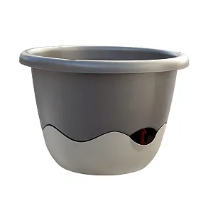 Підвісний кошик Plastia Mareta 25 x 25 x 17 см з системою поливу Темно- та світло-антрацитовий - Фото 1