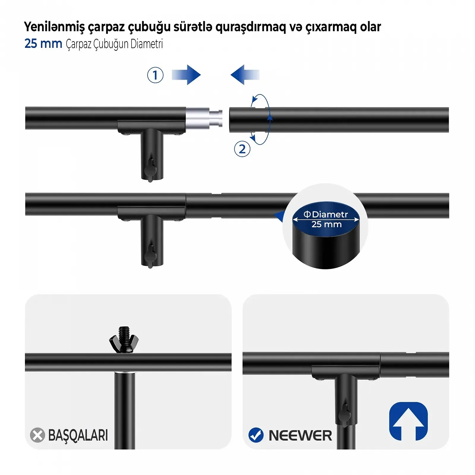 Система підтримки фону Neewer T-FRM / Чорний, фото №7