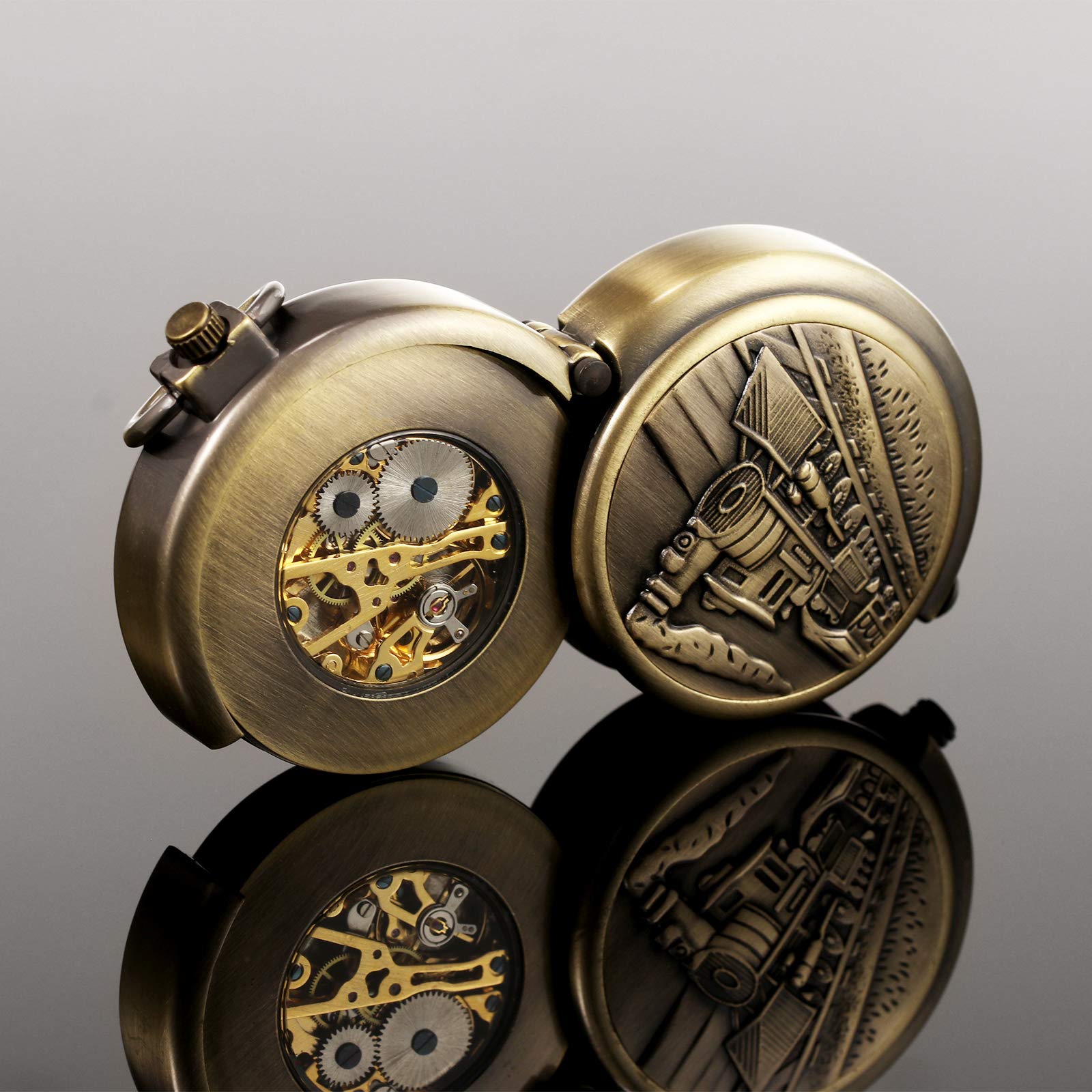 Карманные часы TREEWETO Unisex Analogue Hand Winding Pull Special Shape Большой Hollow Case Бронзовый, фото №5 Карманные часы TREEWETO Unisex Analogue Hand Winding Pull Special Shape Большой Hollow Case Бронзовый, фото №5