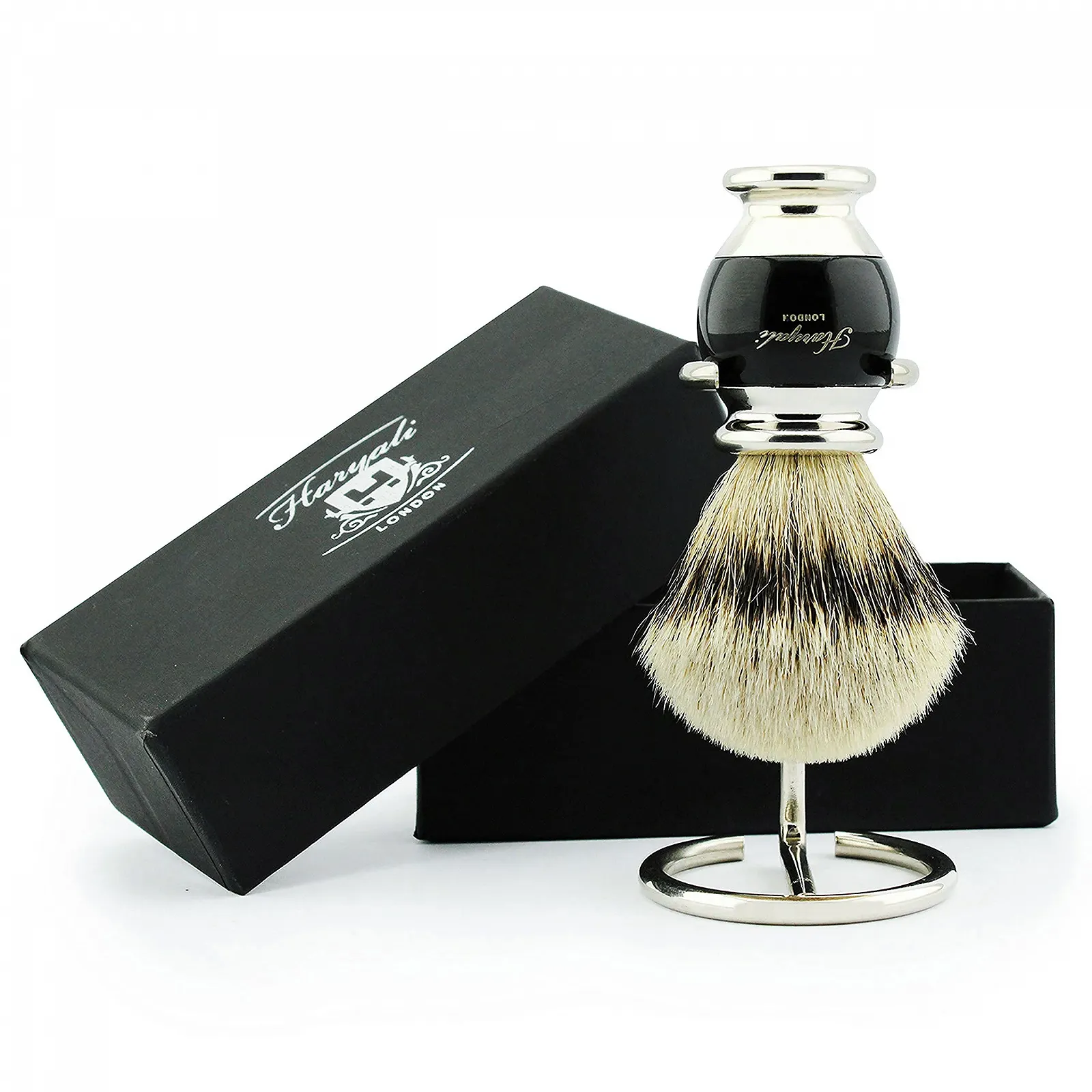 Помазок для бритья Modern Black Silver Tip Badger Hair с держателем Черный/Серебристый, фото №1 Помазок для бритья Modern Black Silver Tip Badger Hair с держателем Черный/Серебристый, фото №1