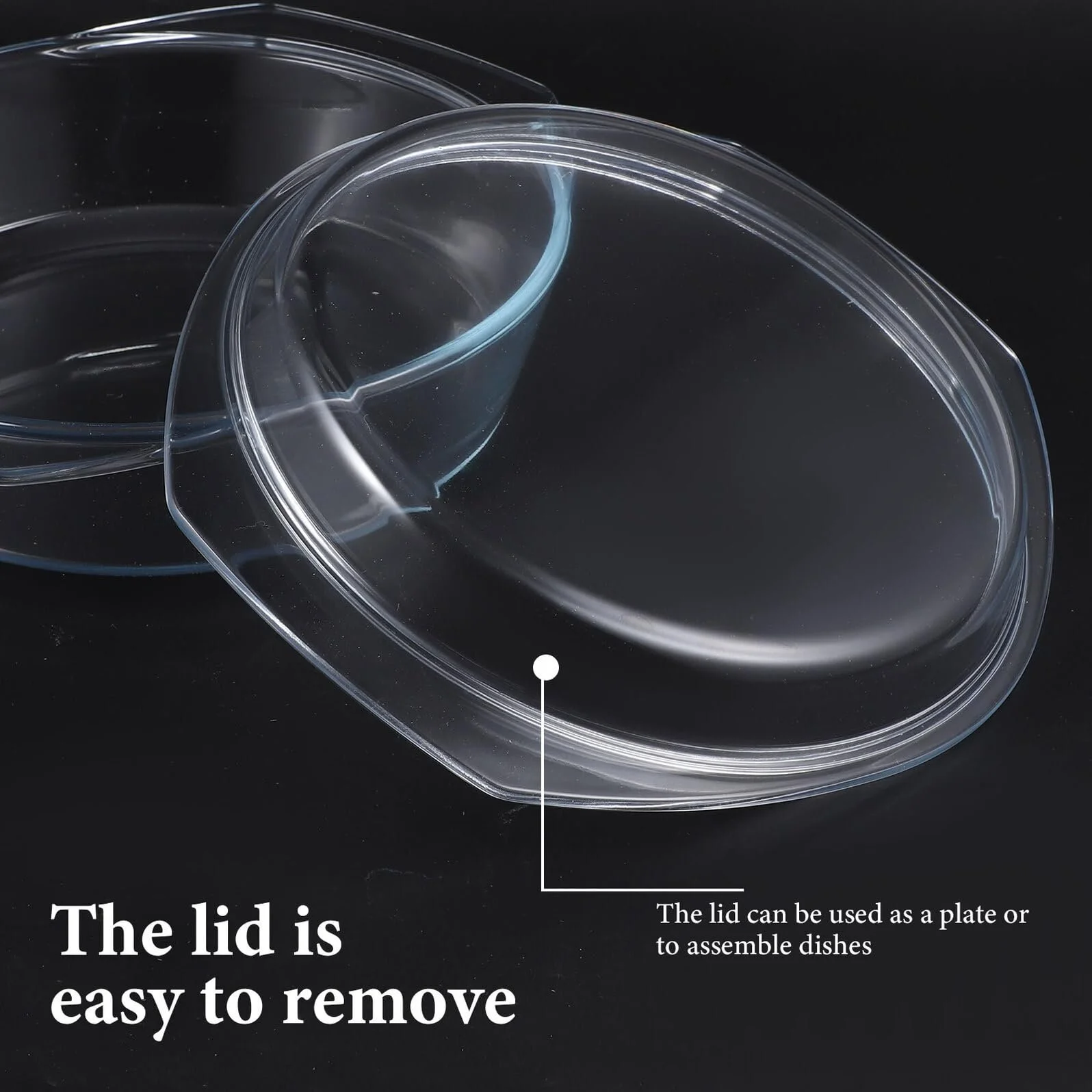 Кастрюля для запекания BESPORTBLE термостойкое стекло с крышкой круглая прозрачная, фото №7