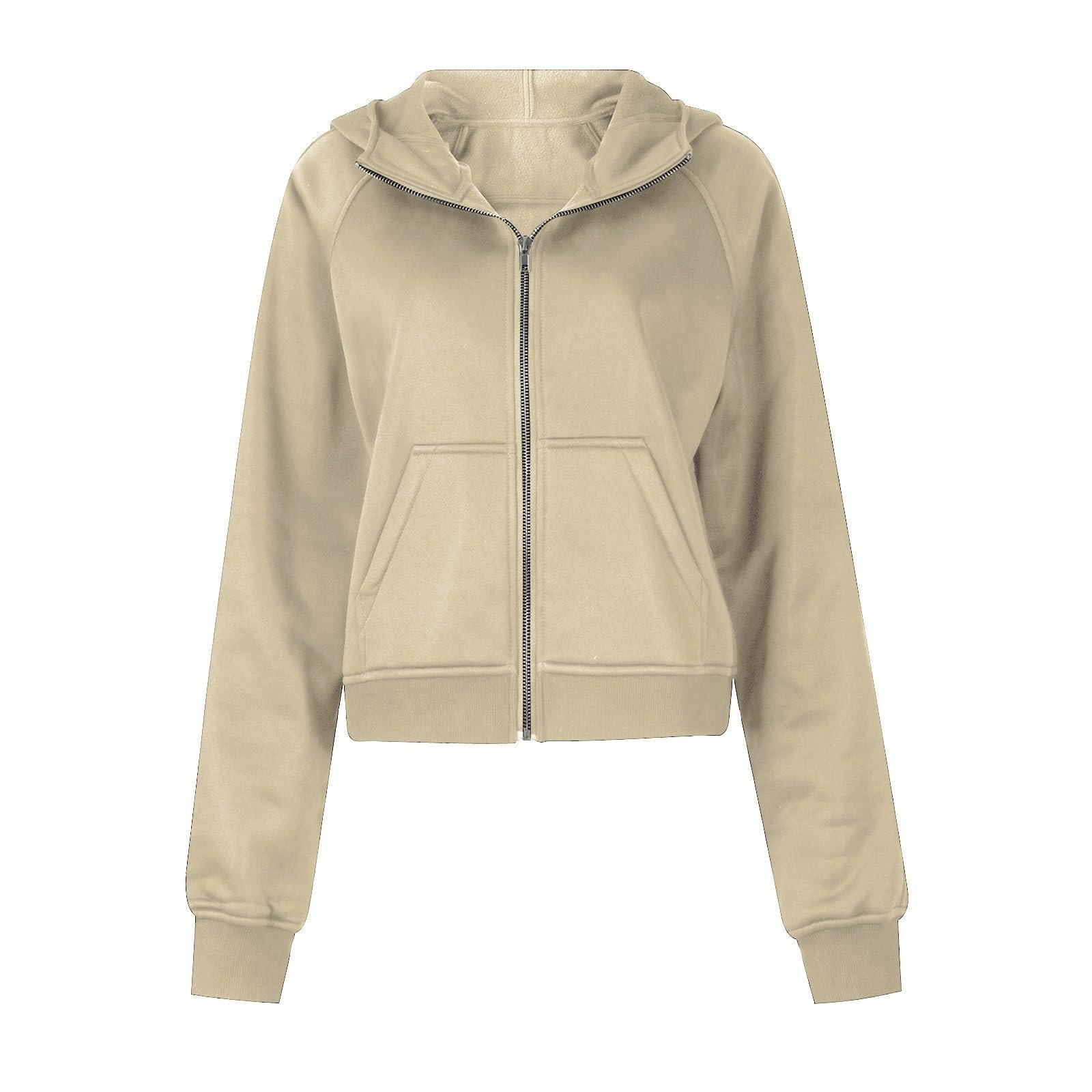 Худи Generisch Oversize Толстовка с капюшоном на молнии с карманами Флисовая куртка Однотонные топы Худи Свитер Осень Зима Повседневная толстовка на молнии с длинными рукавами, фото №4