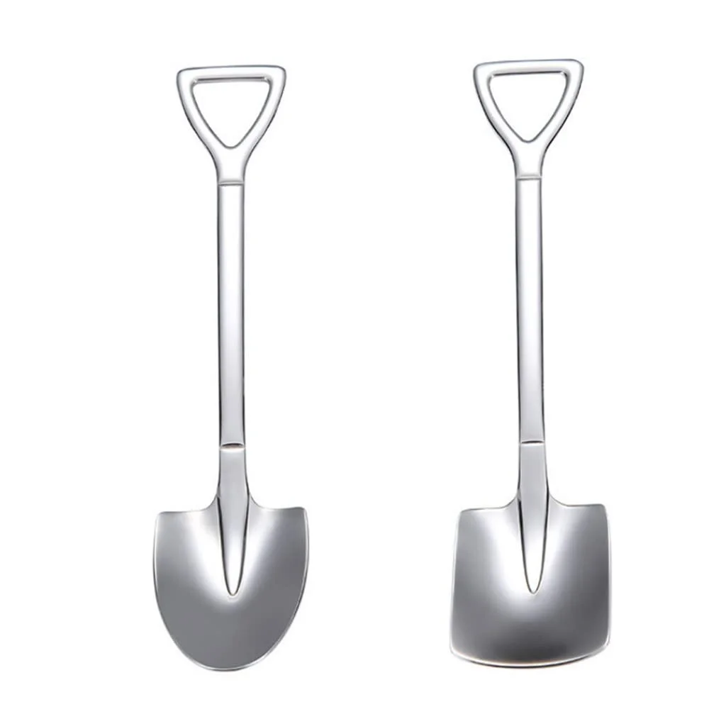 Ложка из нержавеющей стали в форме лопаты для кофе, чая, сахара, десертов для вечеринок, 4 шт, фото №5