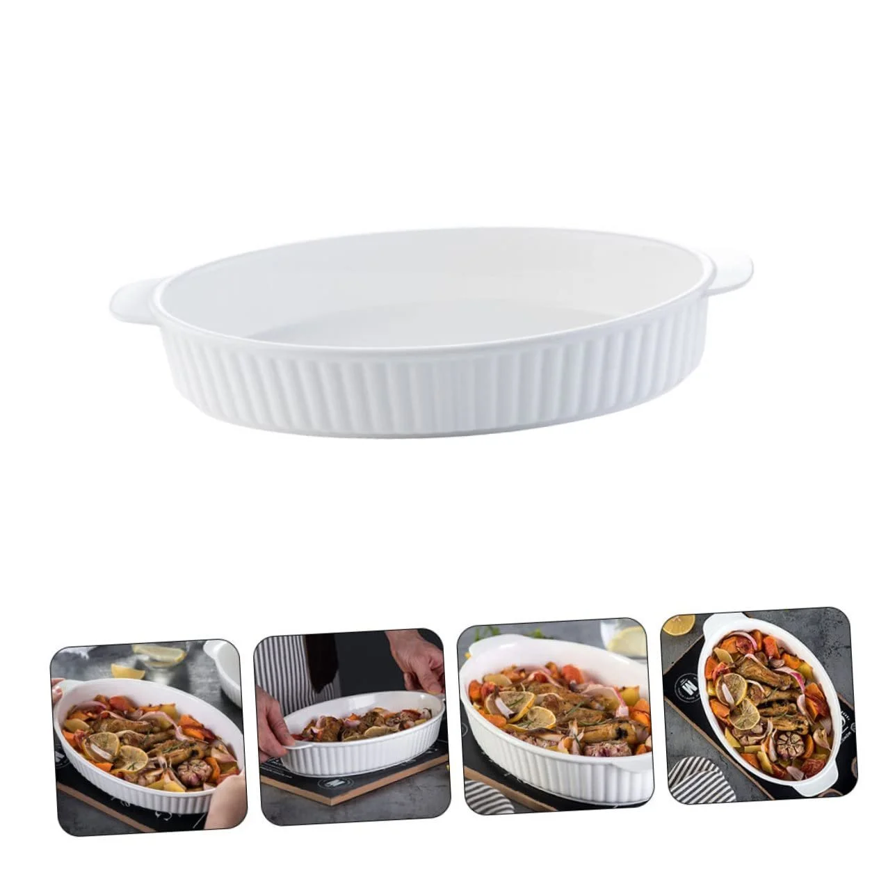 Форма для запекания Luxshiny керамическая овальная с двумя ручками термостойкая, фото №9 Форма для запекания Luxshiny керамическая овальная с двумя ручками термостойкая, фото №9