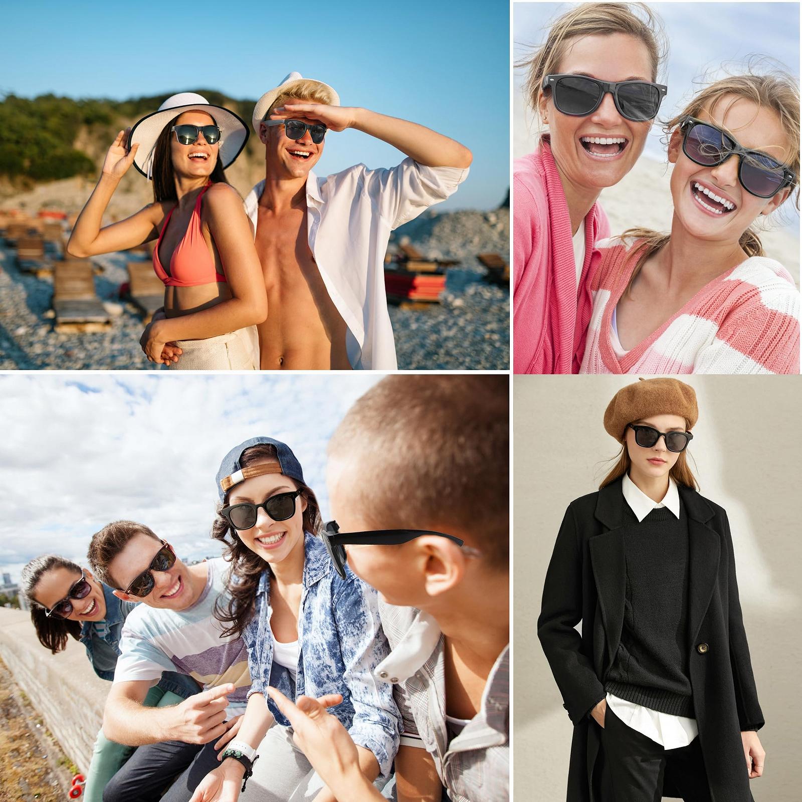 Сонцезахисні окуляри Пачка з 12 штук TYSM-CC Унісекс Ретро Класичні Чорний, фото №7