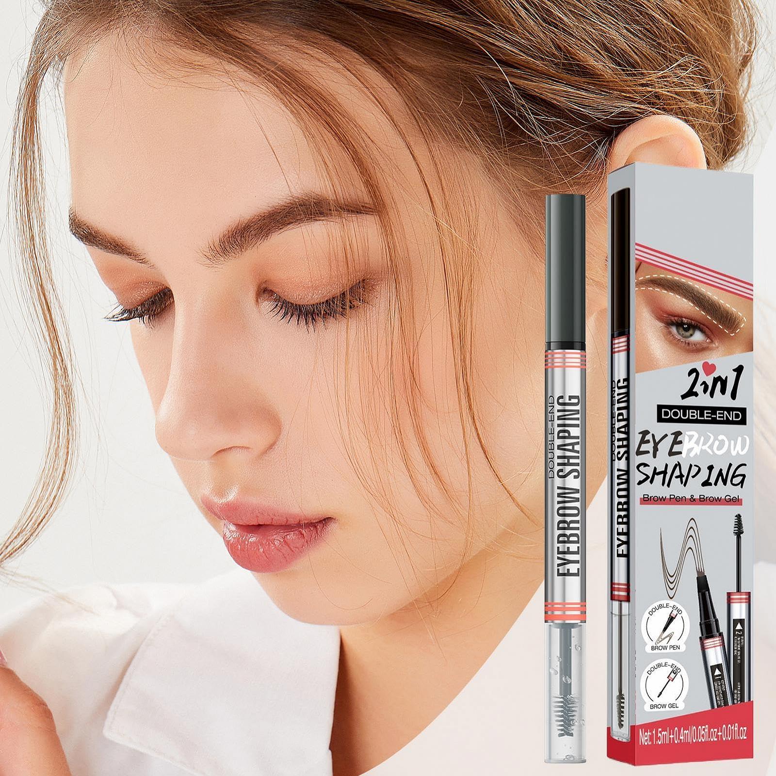 Карандаш + гель 2-в-1 Microblading 4 Micro Fork Tips Водонепроницаемый Несмазывающийся, фото №5