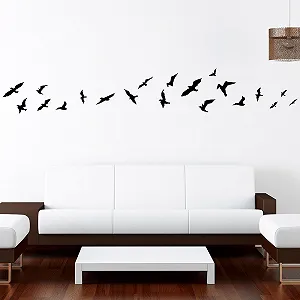 Наклейки на стіну Birds in Flight Птахи 20 шт. 20 x 131 см Чорні - Фото 1