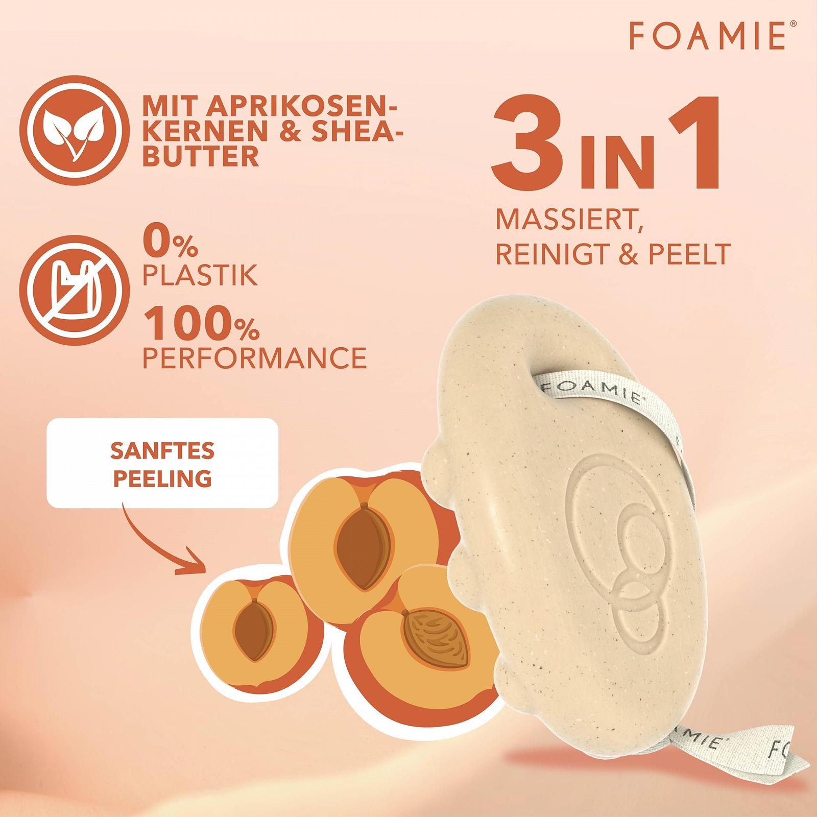 Твердий гель для душу Foamie З кісточками абрикоса та олією ши Ефект пілінгу 80 г, фото №4