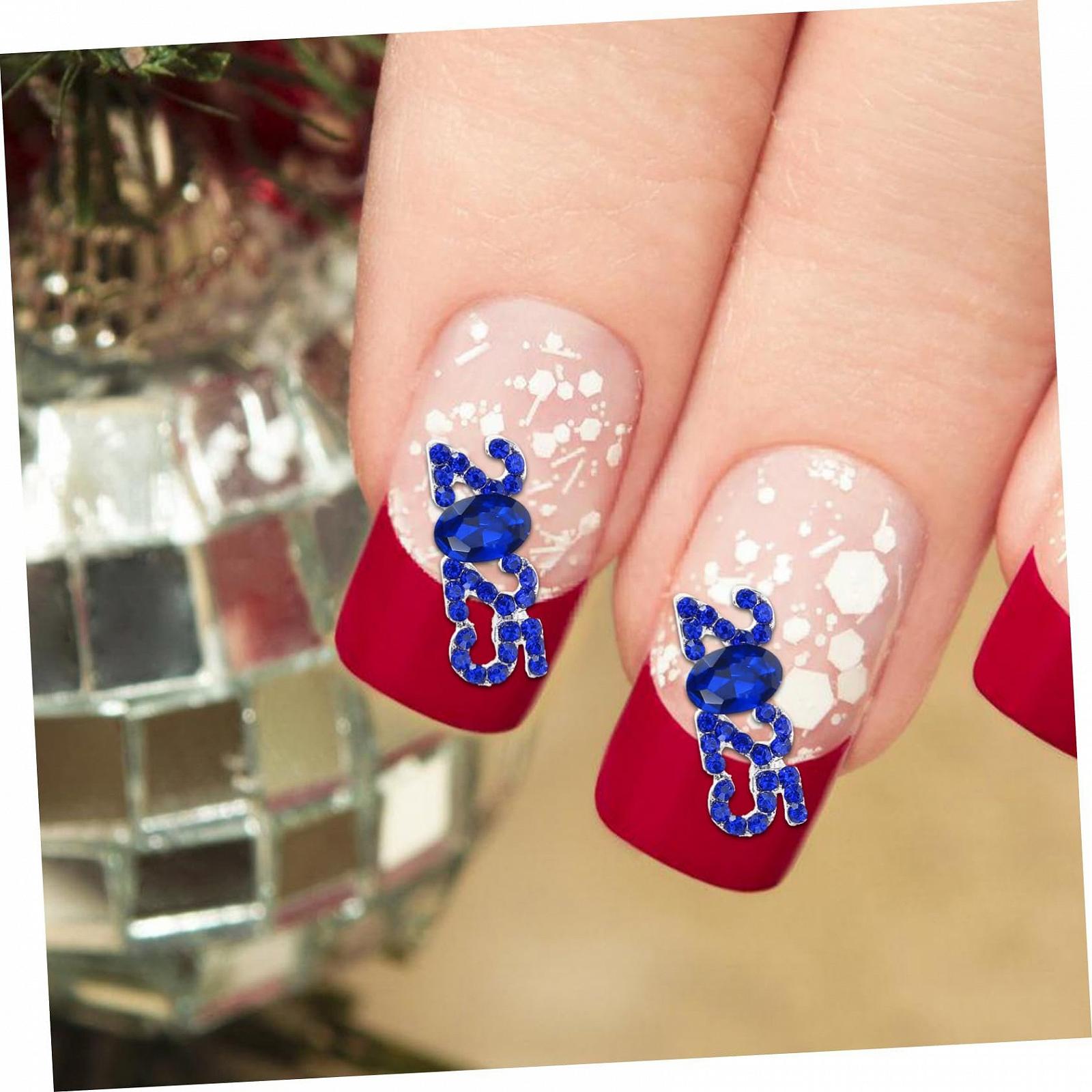 Украшения для ногтей COHEALI 2025, 10 шт., 3D подвески для маникюра в форме чисел, блестки и шармы, фото №8