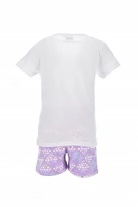 Комплект піжамний (футболка та шорти) Disney Elsa для дівчат, м'яка бавовна, 2 предмети, дизайн Frozen synthetic.ua - Фото 1