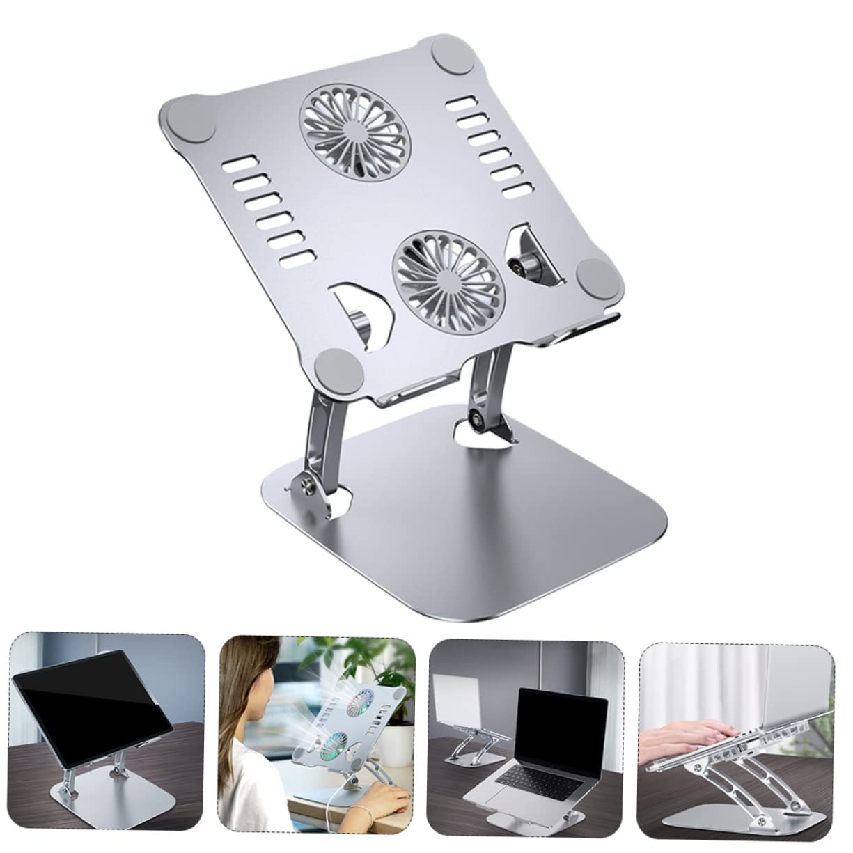 Складная Подставка для планшета с теплоотводом Регулируемая высота для уменьшения болей в спине во время просмотра фильмов Легкая и портативная Простой и элегантный дизайн, фото №6