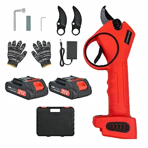 Секатори Акумуляторні 20 V, діаметр зрізу 30 мм, 2 x 2 Аг літієві акумуляторні, із запобіжним замком, для обрізки дерев і чагарників - Фото 1