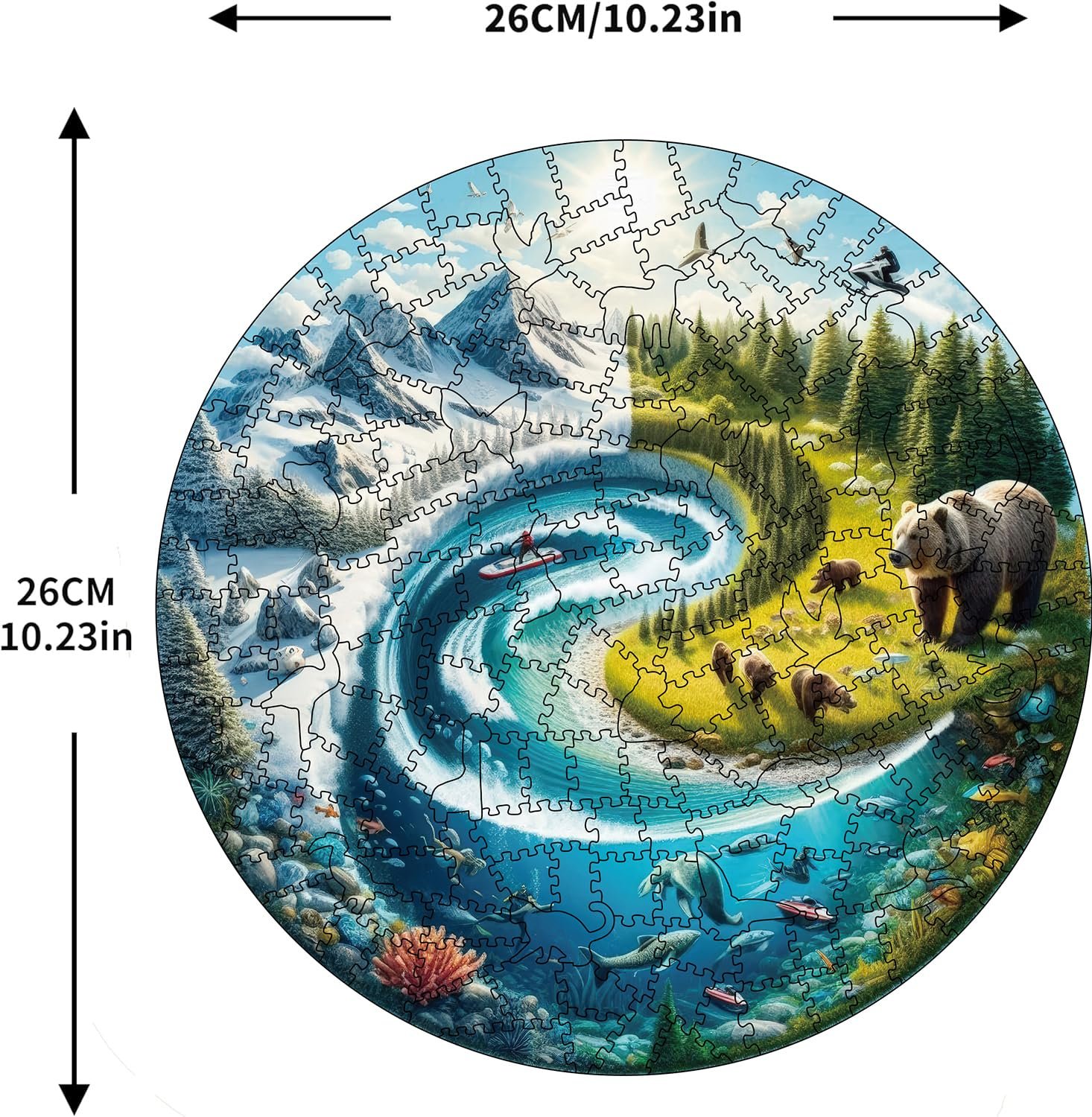 Деревянный пазл 200 деталей Уникальные формы животных, фото №5