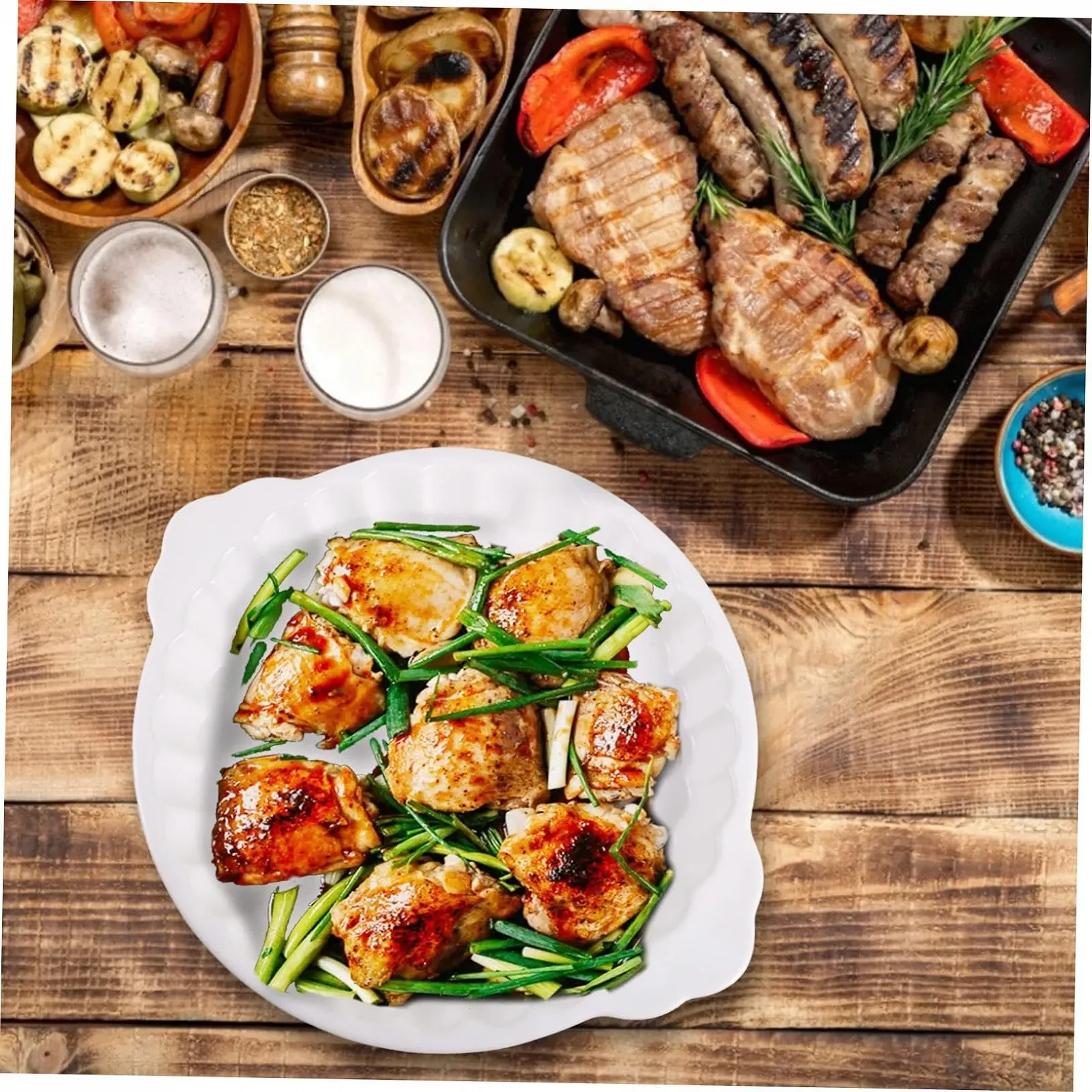 Форма для запікання кругла керамічна з ручками термостійка Біла, фото №5 Форма для запікання кругла керамічна з ручками термостійка Біла, фото №5