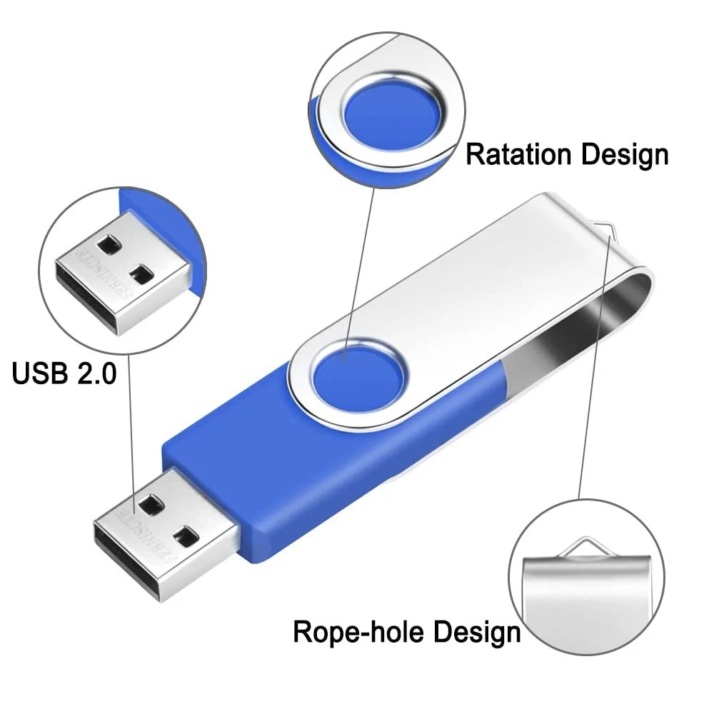 USB-накопичувач FEBNISCTE 8GB Pack of 10 USB 2.0 Blue, фото №6