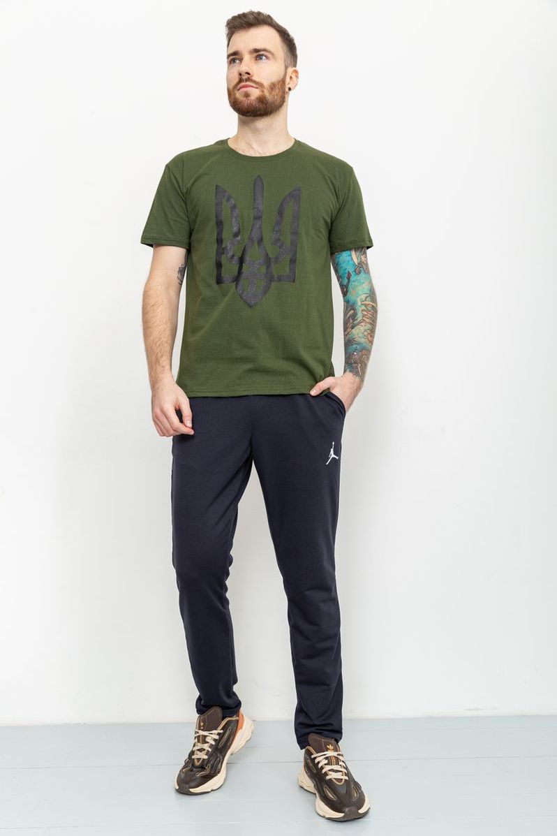 Футболка мужская Тризуб цвет хаки 226R026, фото №2 Футболка мужская Тризуб цвет хаки 226R026, фото №2