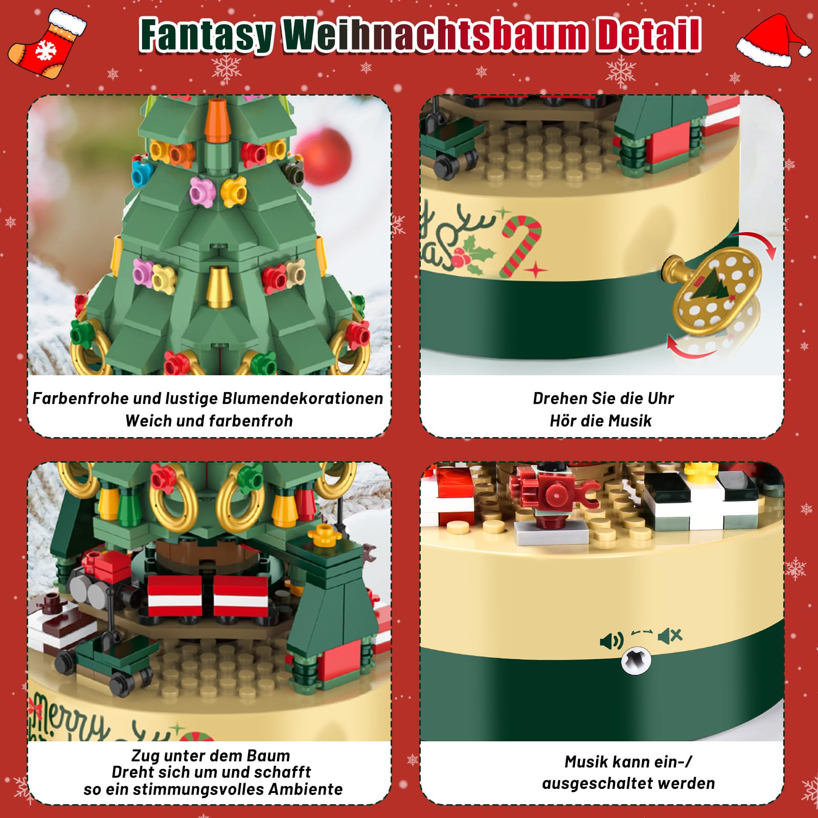 Набір Ulikey Christmas Tree Building Blocks для складання різдвяних ялинок, фото №3
