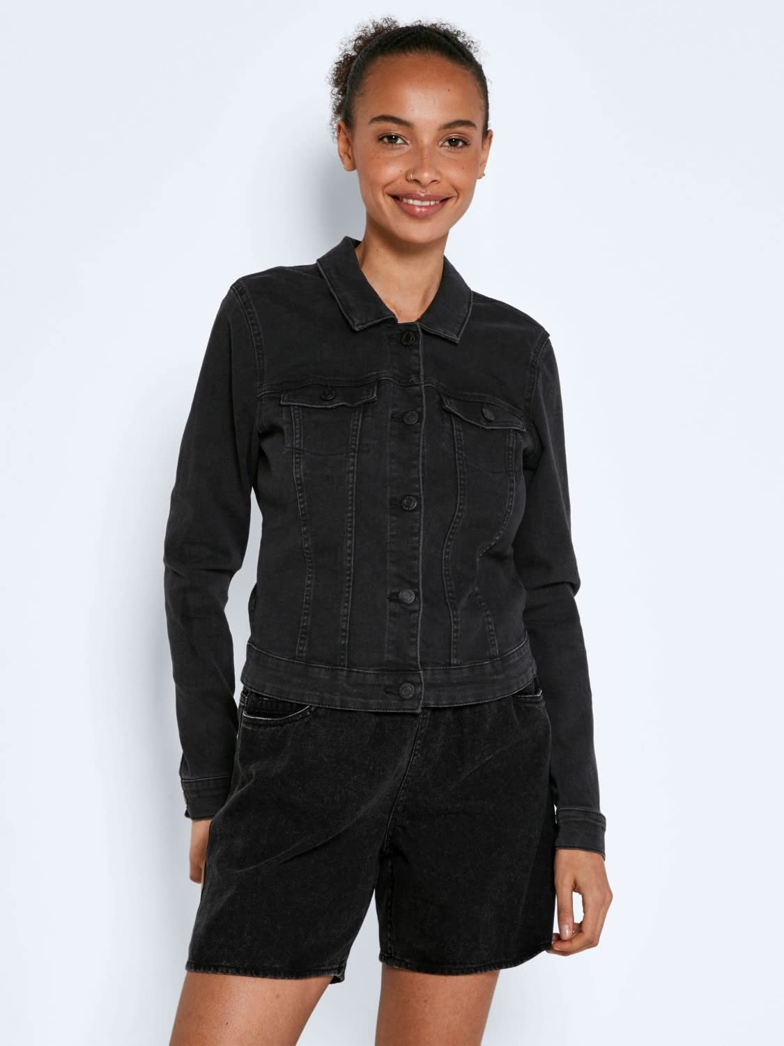 Джинсова куртка Noisy may Nmdebra L/S Жіноча Чорний Wash Denim Noos, фото №3