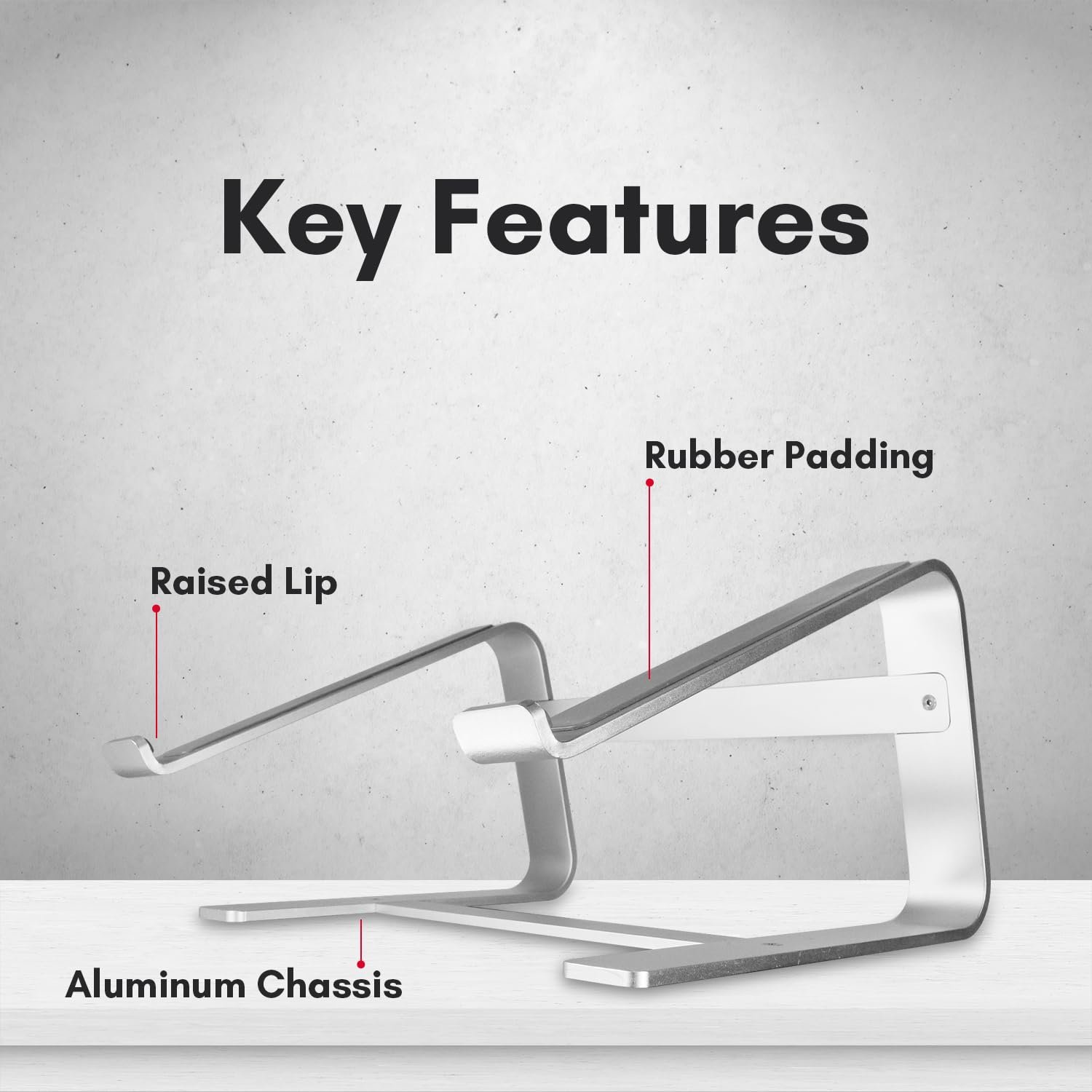 Підставка для ноутбука Macally astand алюмінієва для Apple MacBook, MacBook Pro, MacBook Air та всіх ноутбуків від 10 до 17 дюймів, фото №6