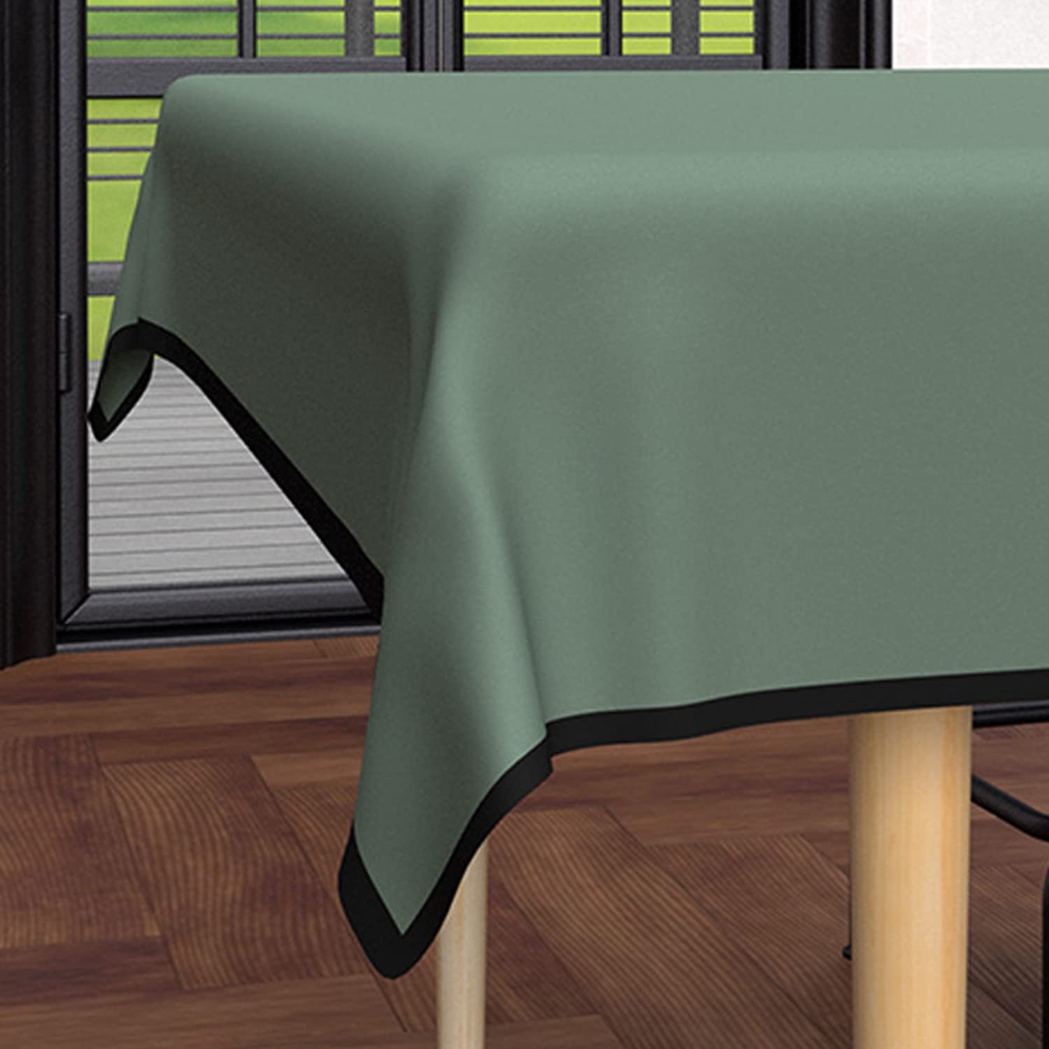 Скатертина прямокутна Soleil d'ocre Washed Microfibre водовідштовхувальна 140x240 см Хакі, фото №2