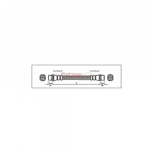 Тормозной шланг METZGER 4112828 OPEL VAUXHALL Задний мост слева - Фото 1