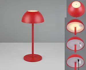 Настільна лампа Reality Leuchten Ricardo R54106110 LED вулична акумуляторна пластикова 1.7 Ват 4-рівневий сенсор Червона synthetic.ua - Фото 1