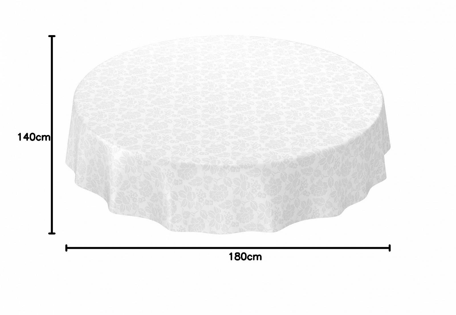 Скатертина ANRO Flowers Plain White Овальна 180 x 140 см, фото №7