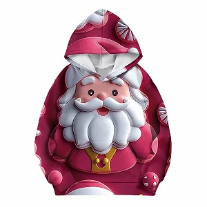 Різдвяний світшот для дівчинки з капюшоном, довгими рукавами, м'який synthetic.ua - Фото 1