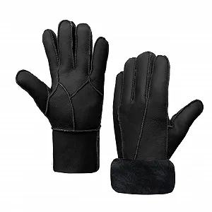 Перчатки MGGMOKAY Мужские Кожаные Зимние из овчины - Фото 1