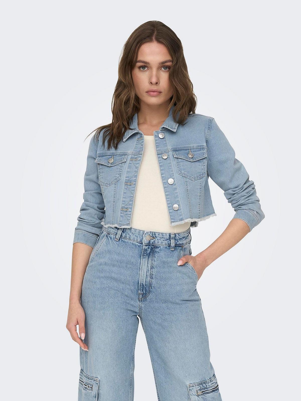 Джинсовая Куртка ONLY Onlwonder Ls Cropped DNM Jacket Gua Noos, фото №4