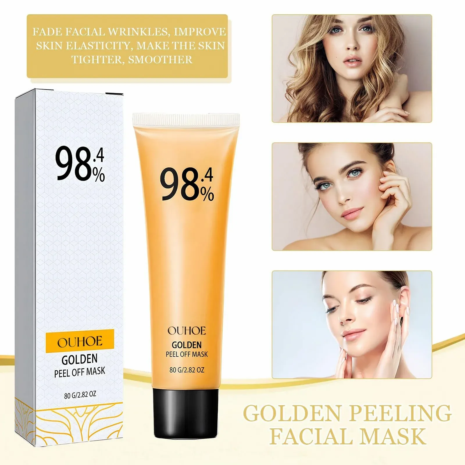 Набір Масок для обличчя Gold Foil Peel Off, 2 шт. Золотий, фото №7