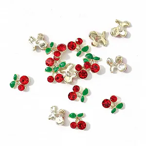 Шармы для ногтей FOMIYES Вишня 3D Металл Стразы для маникюра, 160 шт synthetic.ua - Фото 1