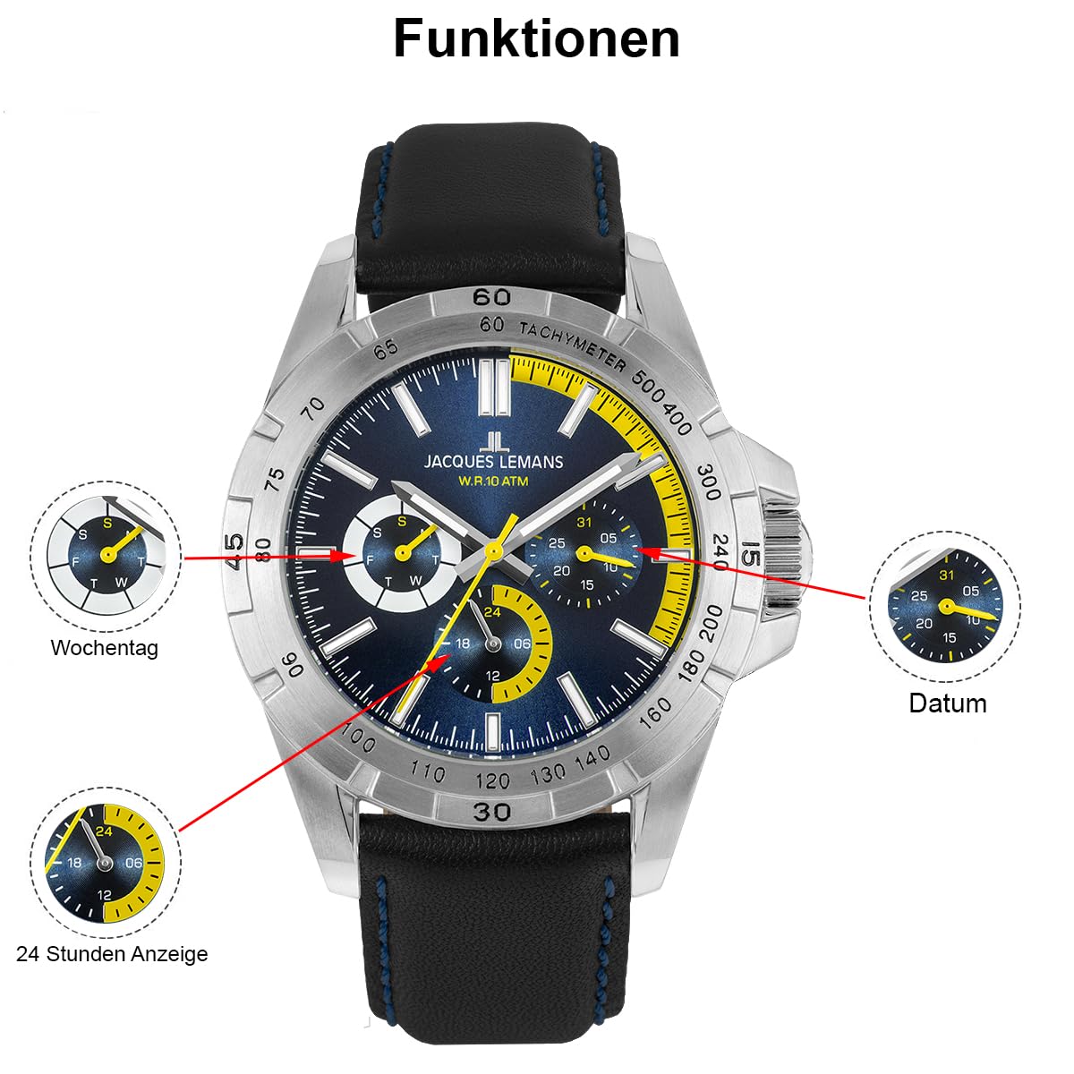 Годинник Jacques Lemans Чоловічий Аналоговий Кварцовий 32023323, фото №3