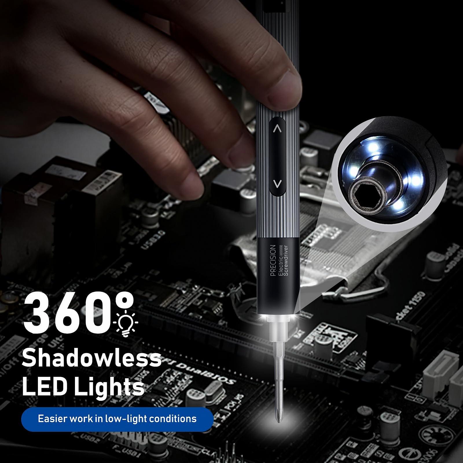 Набір міні-електричних викруток Soleilwear 38 в 1 3 передачі крутного моменту для ремонту телефону, ноутбука, камери, годинників, фото №4
