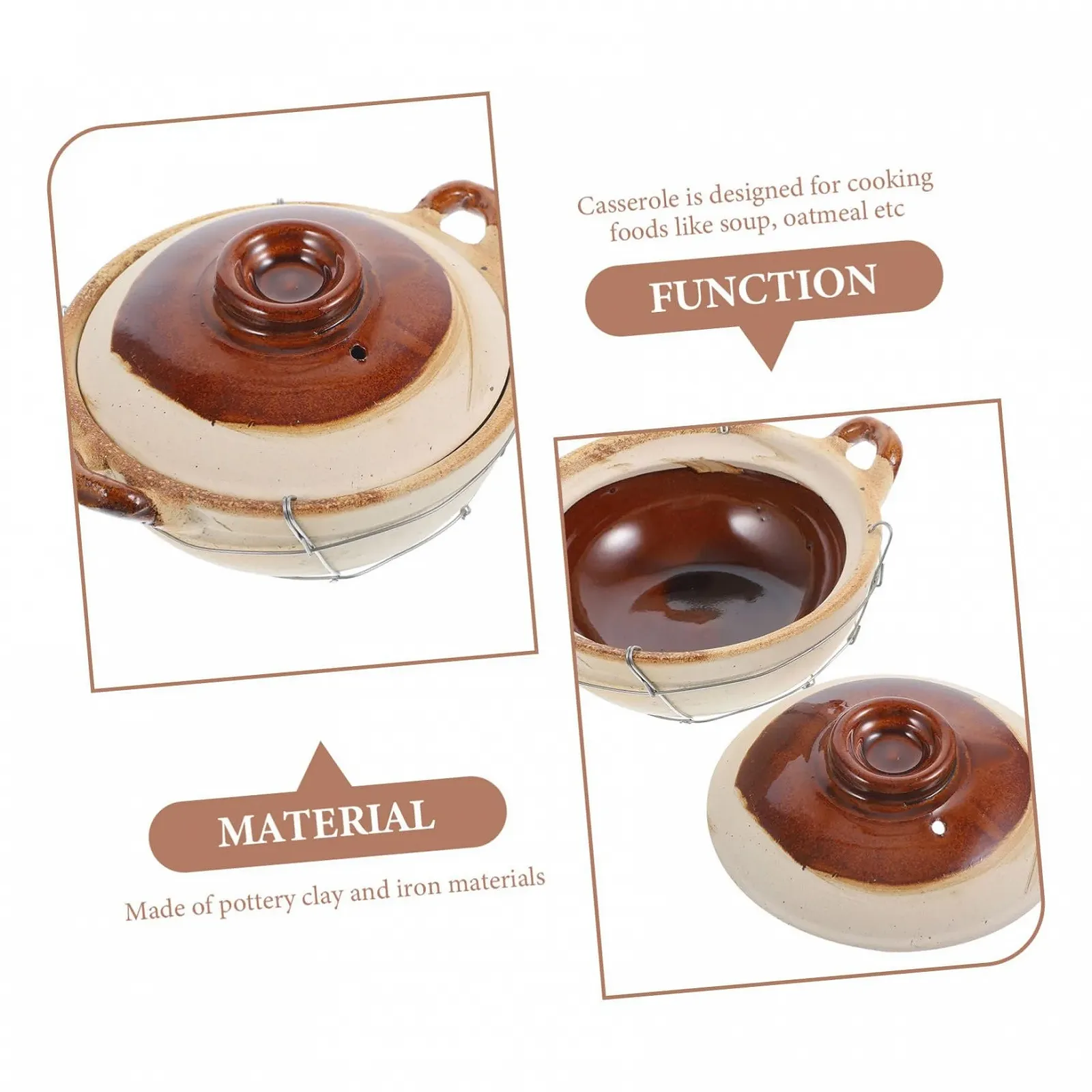 Кастрюля Luxshiny Песчаная с ручкой Маленькая Керамика, фото №5 Кастрюля Luxshiny Песчаная с ручкой Маленькая Керамика, фото №5