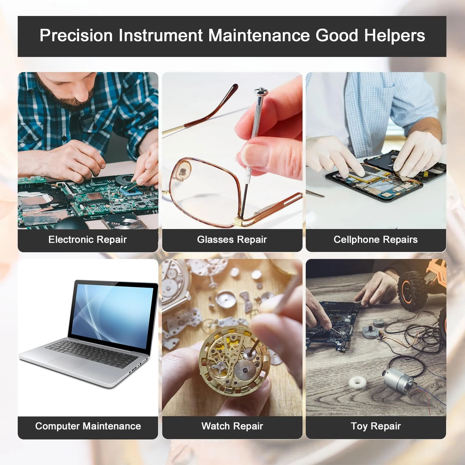 Набір прецизійних викруток 11 в 1 для годинників та окулярів легована сталь, фото №4