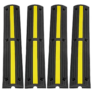 Набор кабельных протекторов VEVOR комплект из 4 защитных пандусов Черно-желтый - Фото 1