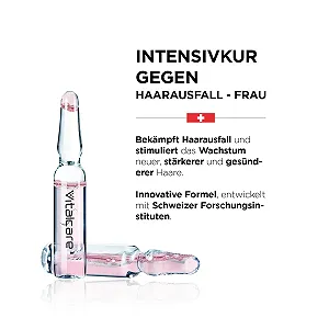 Средство против выпадения волос Vitalcare Swiss для женщин, энергетическое, восстанавливающее, с молекулярным комплексом Follicusan, с практичным дозатором, 3 флакона по 10 ампул по 6 мл synthetic.ua - Фото 1