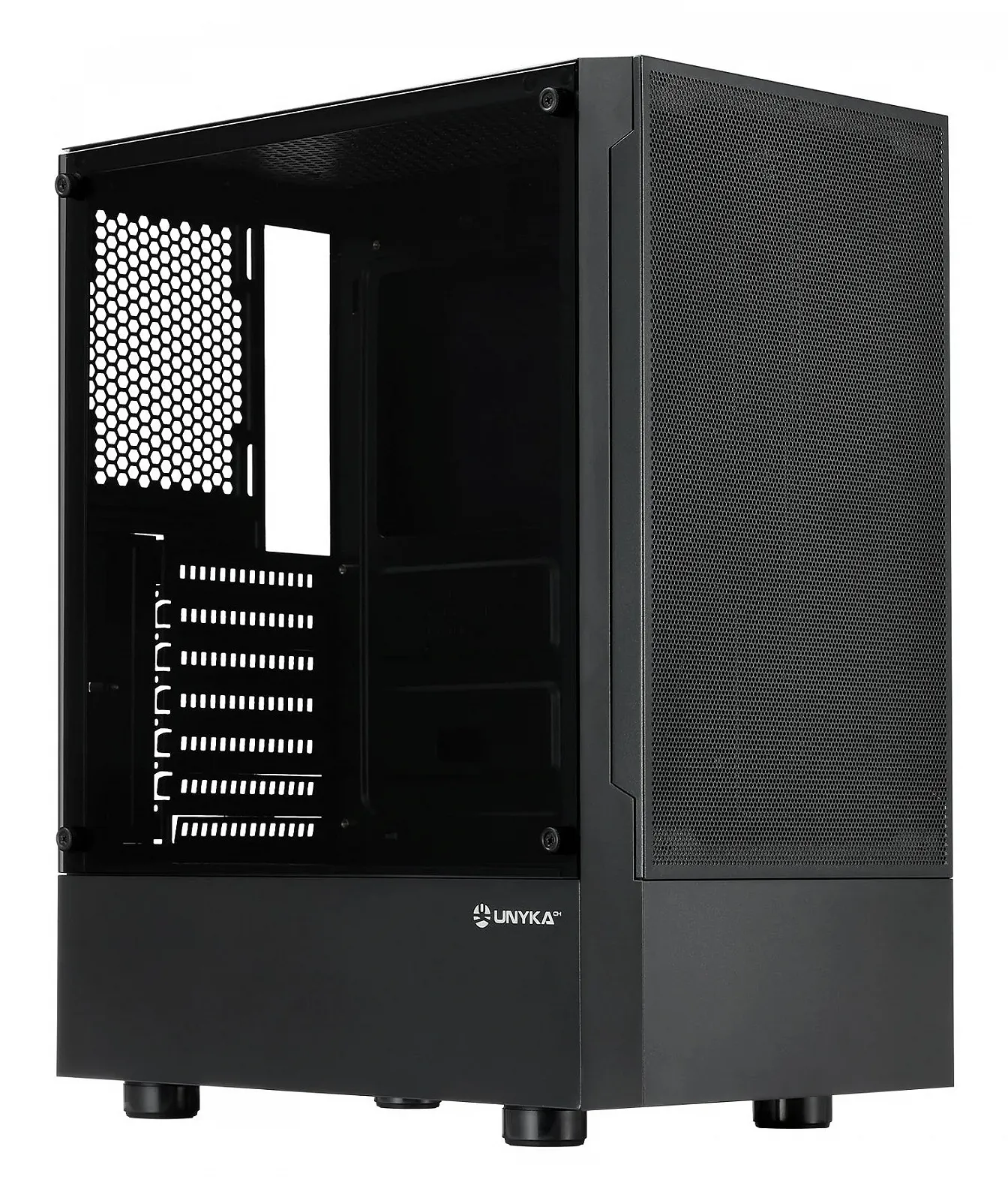 Корпус для ПК UNYKAch AERO C35 / Встроенный БП 500W / ATX, Micro-ATX, Mini-ITX / Боковое стекло / Mesh / Черный, фото №1 Корпус для ПК UNYKAch AERO C35 / Встроенный БП 500W / ATX, Micro-ATX, Mini-ITX / Боковое стекло / Mesh / Черный, фото №1