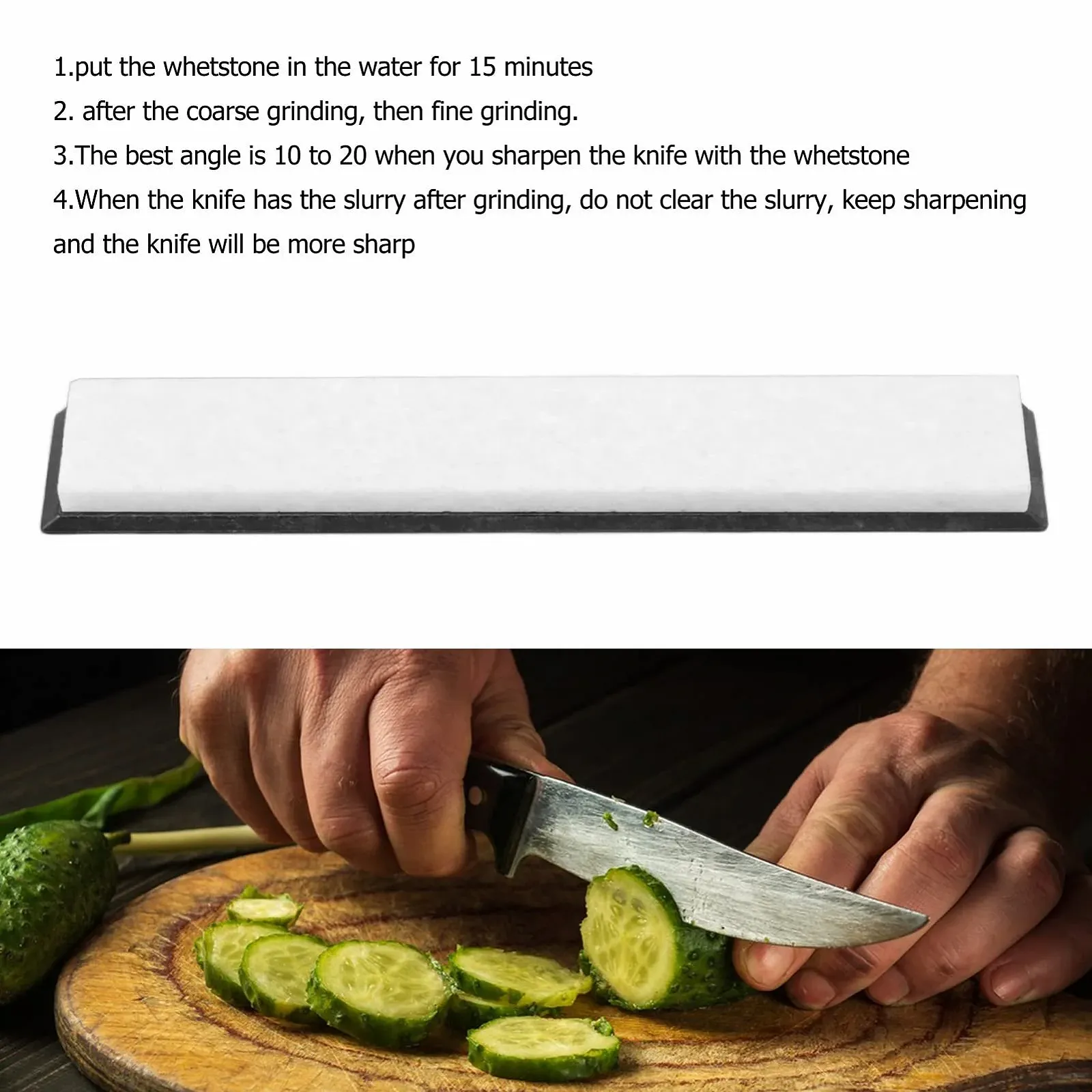 Точильний камінь для ножів та ножиць 8000 Grit White Jade алмазний, фото №4